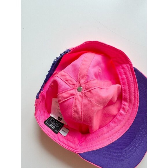 Vintage NIKE YOUTH Neon Pink Purple Graphic Logo Baseball Hat, One Size - Picture 6 of 9